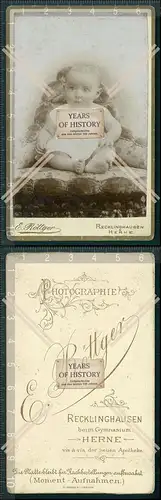 CDV Foto Kleinkind große Augen Atelier Röttger Recklinghausen Herne 1905