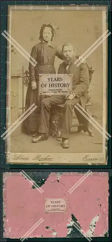 CDV Foto Ehepaar Dame mit Kreuz Louis Becker Essen im Ruhrgebiet 1880