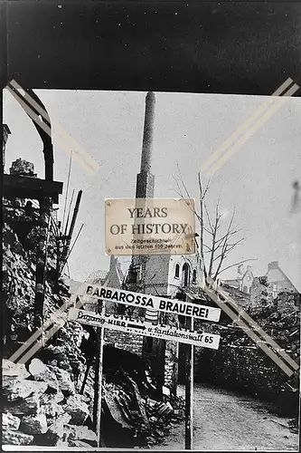 Foto Köln 1944-46 zerstört Barbarossa Brauerei Schild