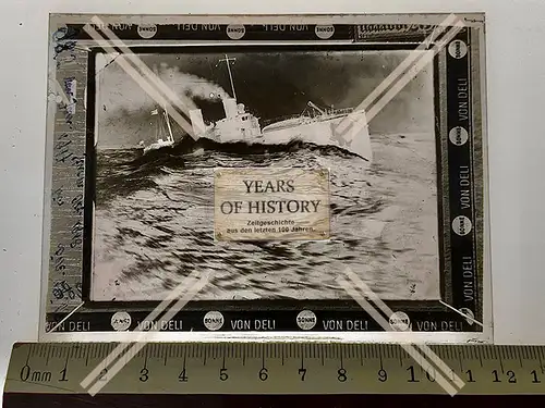 Orig. Glas Dia Torpedoboot volle Fahrt 1916-18 Kriegsschiff Torpedoboot Kaiserl