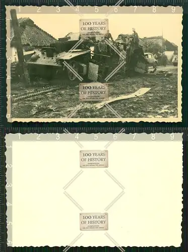 Repro Foto Panzer Tank Russland gezackte Büttenrand altes Papier