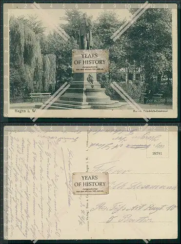 AK Hagen Westfalen Ruhrgebiet Kaiser Wilhelm Denkmal 1936