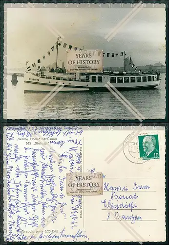 Foto AK Stralsund Boot Ms Stubnitz weiße Flotte Karte gelaufen