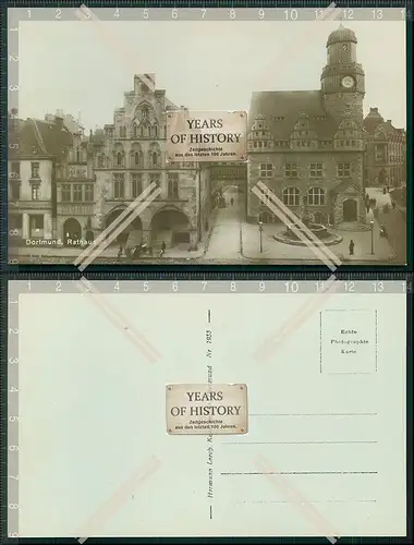 Foto AK Dortmund Straßenansicht am Rathaus 1933