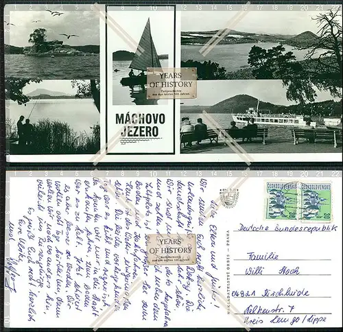 AK Übergröße Machovo jezero Wasserfläche Nordböhmen Stadt Doksy Liberecky 