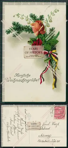 AK 1. WK patriotische Karte 1916 gelaufen Weihnachtsgrüße