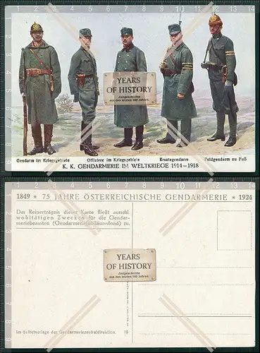AK Grenadier im Weltkrieg 75 Jahre Österreichische Gendarmerie 1849-1924