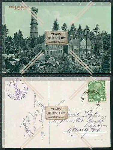 AK Jilove Eulau Hoher Schneeberg Gaststätte Aussichtsturm 1913 gelaufen mit St