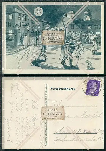 AK Feldpostkarte 1942 gel. Abschied vor der Kaserne Humor Scherz Mondscheinkart