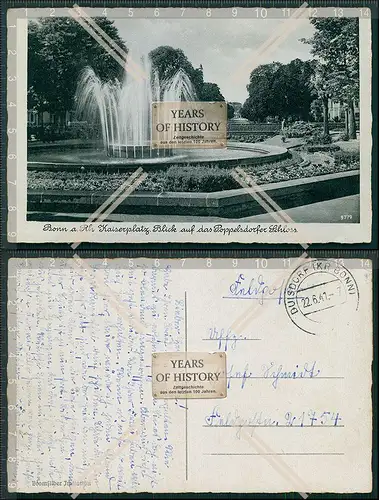 AK Bonn am Rhein Kaiserplatz Blick auf das Poppelsdorfer Schloss 1941 Feldpost 