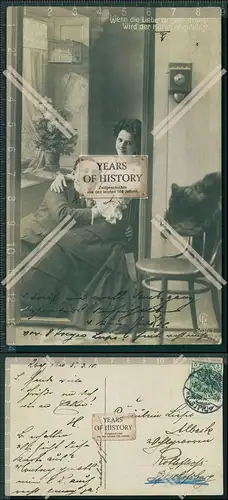 AK wenn die Liebe zu sehr drängt... Paar Pärchen Telefon Zimmer 