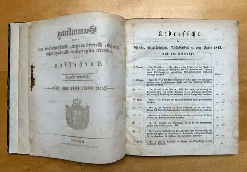 Sammlung von Gesetzen 1843-44-45 Verordnungen Ausschreiben und anderen allgemein