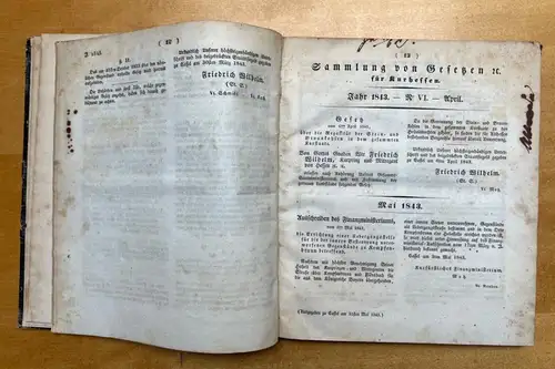Sammlung von Gesetzen 1843-44-45 Verordnungen Ausschreiben und anderen allgemein
