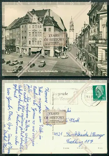 Foto AK Bautzen Sachsen Reichenstraße Geschäfte Pkw Oldtimer Straßenansicht 