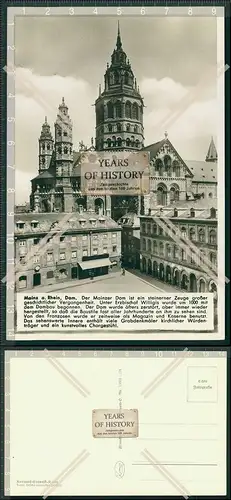 Foto AK Mainz am Rhein Dom Straßenansicht Kosmos Chronik Karte