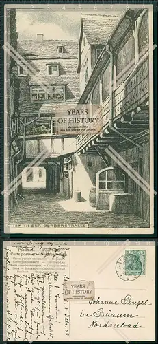 AK Leipzig Hof in der Gerberstraße 1909 gelaufen