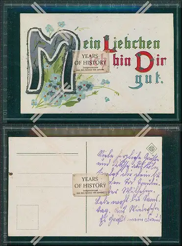 AK Glitzersteinchen mein Liebchen ich bin dir gut 1905