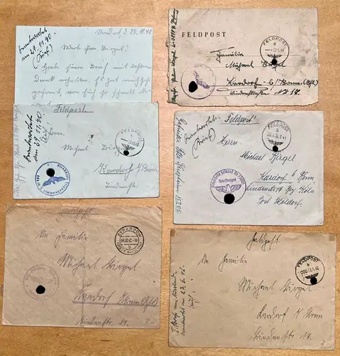 Feldpostbriefe von Michael Riegel Kardorf Bonn 1941 FPN 15805 - 30139 -08774 uvm