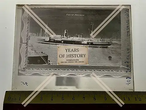 Orig. Glas Dia Schiff SS Sierra Ventana 1. Weltkrieg Lazarettschiff Dampfschiff
