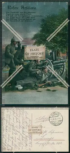 AK  1. WK Weltkrieg Künstler Feldpost Karte gel. nach Lemgo Detmold Lippe 1917