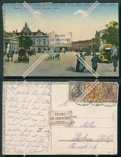 AK  Berlin unter den Linden Zeughaus Wache 1921 gelaufen 