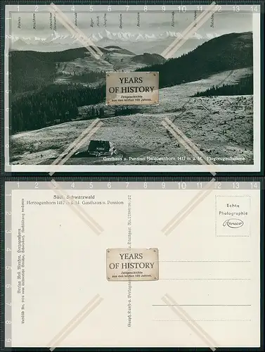 Foto AK Feldberg Schwarzwald Gasthaus Pension Herzogenhorn Alpenblick Luftbild 