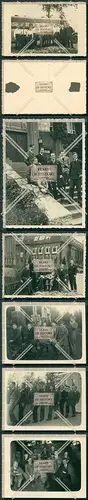 Foto  6x Reise mit Bus Omnibus 1933 junge Männer Studenten