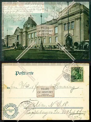 Orig. AK Düsseldorf Industrie- und Gewerbe-Ausstellung 1902 gel. Kunstpalast