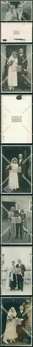 Foto AK 6x Hochzeit Braut Bräutigam um 1936 Mode Frisuren und vieles mehr