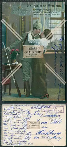 AK 1. WK Künstler Bayrische Infanterie Division gel. Feldpost 1915  