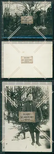 Foto AK 1. WK 2x Soldaten Waldlager Bunker Shelter 1916