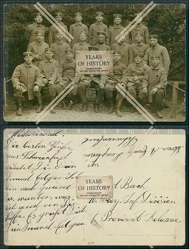 Foto AK 1. WK Soldaten Gruppe in Schweinfurt Bayern 1917