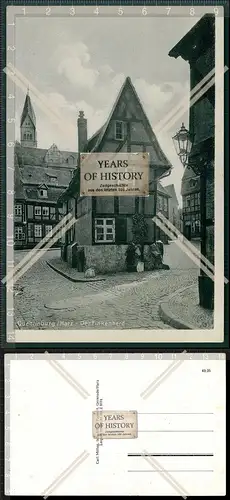 AK Quedlinburg Harz der Finkenherd Dorfstraße Fachwerkhäuser 1936