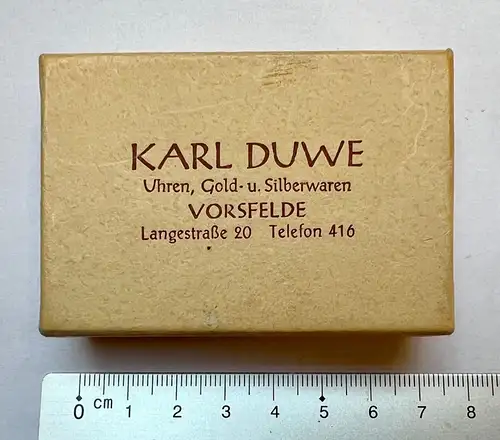 alte Schmuckschatulle Etuis Karl Duwe Vorsfelde Wolfsburg Uhren Gold Silberwaren