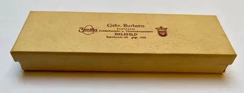 alte Schmuckschatulle Etuis Juwelier Goldschmied Burhorn Bielefeld 15x4,5x2 cm