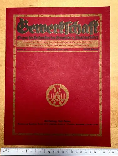 GEWERKSCHAFT Organ des Verbandes der Gemeinde u. Staatsarbeiter Berlin 1929