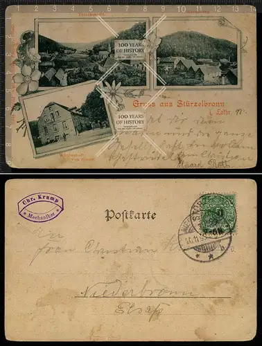 Orig. AK Stürzelbronn Lothringen Stür Moselle Grand Est Frankreich gel. 1899
