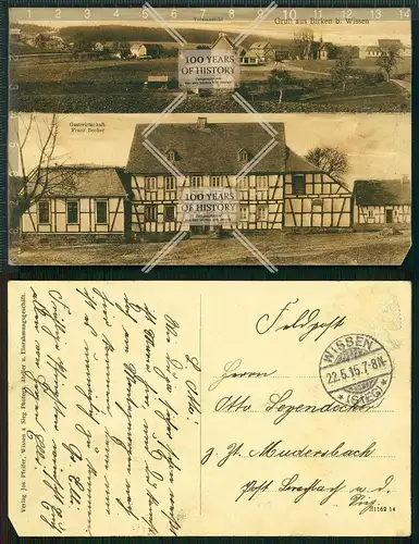 Orig. AK Birken Honigsessen bei Wissen Altenkirchen Westerwald Pfalz 1915