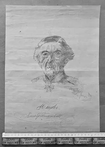 Handzeichnung Generalfeldmarschall Graf Gottlieb von Haeseler signiert 1.WK 1916