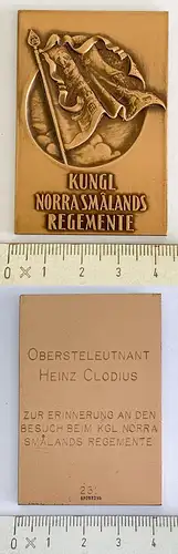 Orig. alte Metall Plakette ca.6x4cm Schweden Kungl Norrasmalands Regemente Heinz