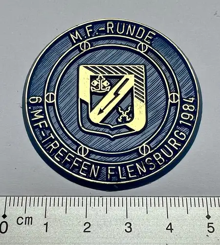 6. MF Marinefunker Treffen Flensburg 1984 Sticker Pin Kunststoffplakette