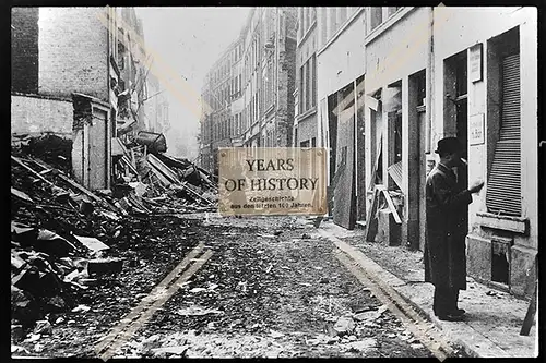 Foto Köln 1944-46 zerstört Straße Gebäude Häuser Schild mit H. Bär