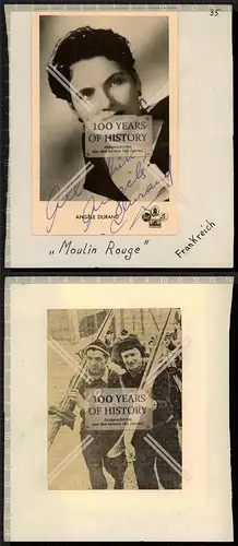 Autogrammkarte Angele Durand orig. Unterschrift Karte aufgeklebt auf Seite aus A
