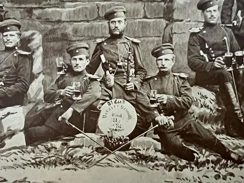 Reservistenbild um 1890 - Parole Heimat Ersatz 81/84 - Foto auf Karton 41x33 cm