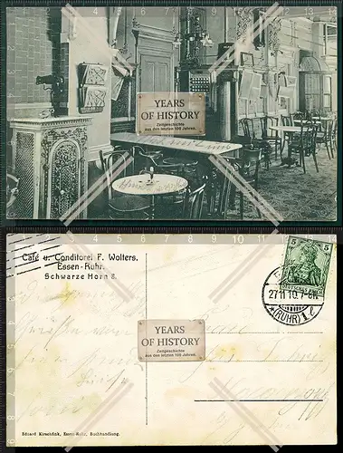 AK Essen Ruhr Kaffee und Konditorei F. Wolters 1910 gelaufen Innen Ansicht