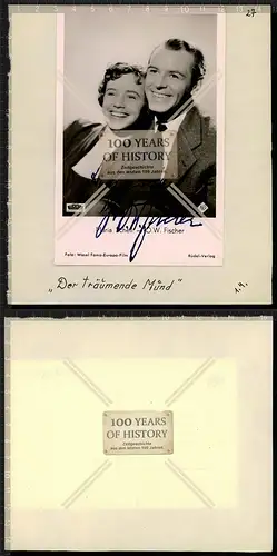 Autogrammkarte Maria Schell und O.W. Fischer orig. Unterschrift Karte aufgeklebt