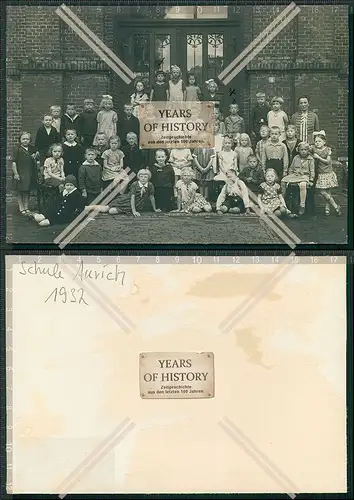 Foto 17×12 cm Aurich Ostfriesland Schule 1932 mit Kinder und Lehrer