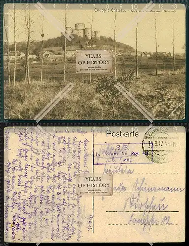AK 1.WK Weltkrieg Coucy le Chateau Feldpost gel. 1915-17 Belgien Frankreich