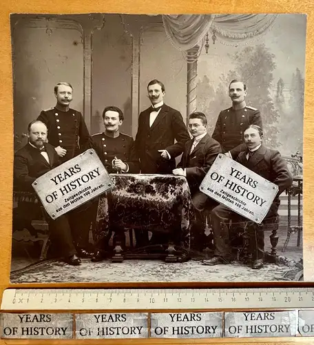 Foto 21x19 cm Osnabrück 1895 Soldaten Monarchie Adel Politik Student mit Schmiss