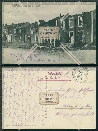 AK 1. WK Vigneulles 1915 Feldpost gel. Lothringen Meurthe et Moselle nach der B